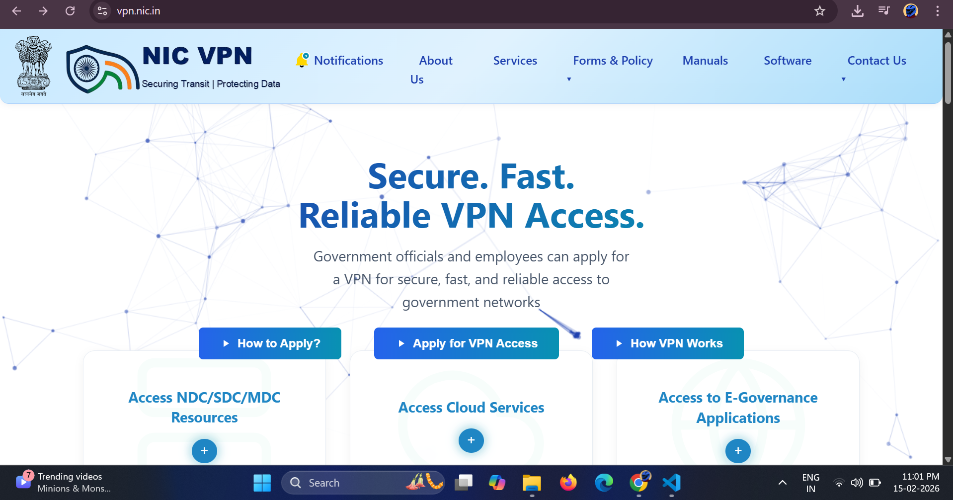 Screenshot of the IVFRT VPN Services webpage showing the AGREE button and checkbox highlighted.